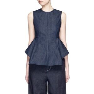 Theory Sleeveless Denim Peplum Top